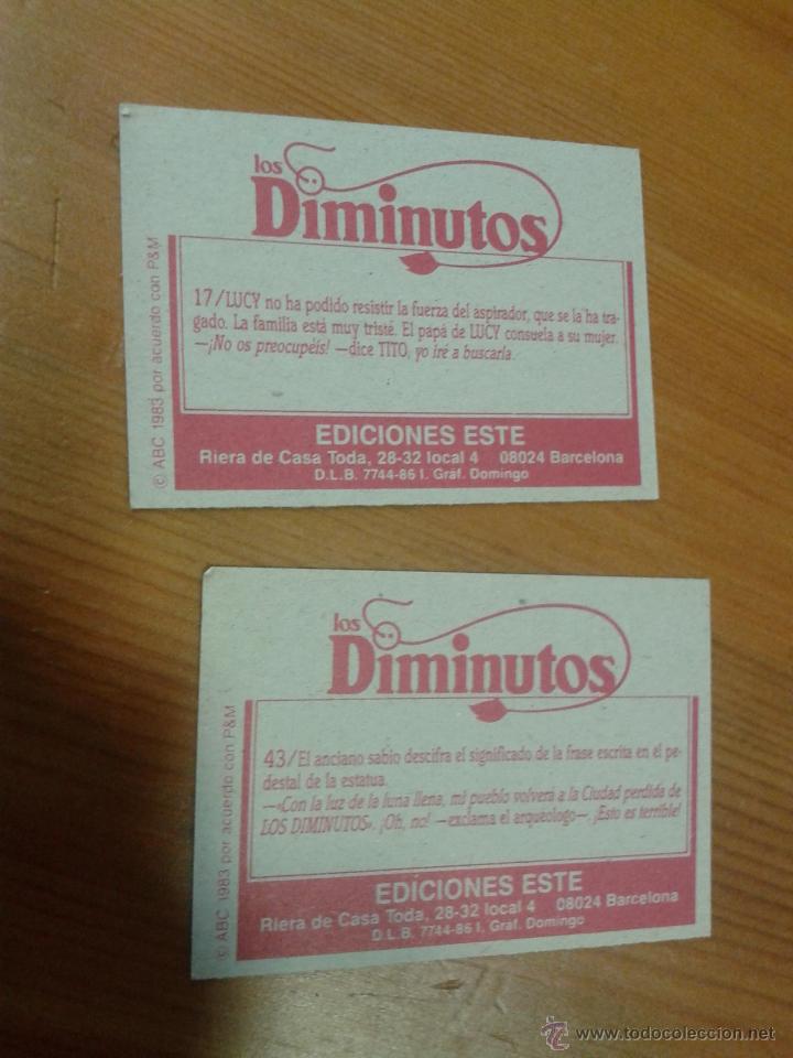 Coleccionismo cromos antiguos: 2 CROMOS LOS DIMINUTOS EDICIONES ESTE N&ordm; 17 Y 43 - Foto 2