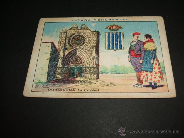 Collezionismo Figurine antiche: TARRAGONA LA CATEDRAL TIPOS Y ESCUDO PROVINCIA CROMO CHOCOLATES AMATLLER A&Ntilde;OS 20