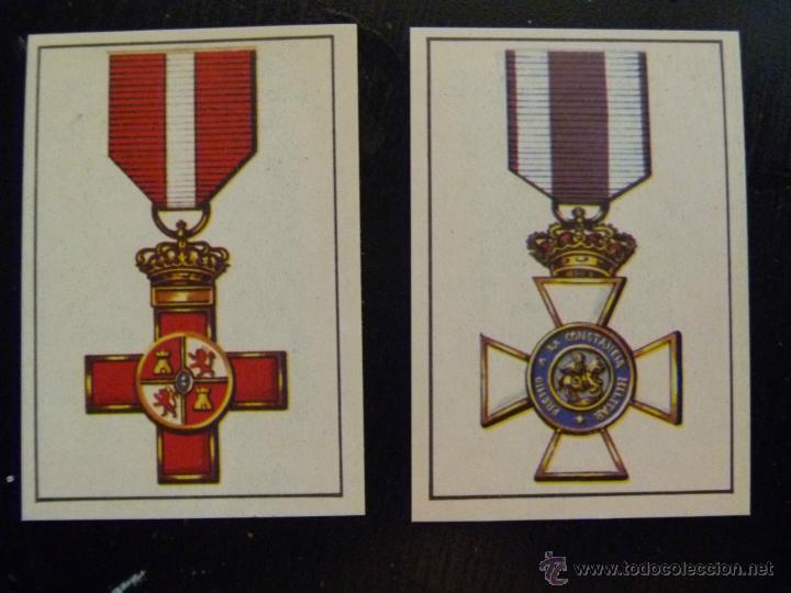 Coleccionismo cromos antiguos: LOTE 2 CROMOS COLECCION &acute;&acute; NUESTROS EJERCITOS&acute;&acute;: CONDECORACIONES: MERITO ROJO Y SAN HERMENEGILDO