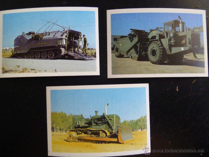 Coleccionismo cromos antiguos: LOTE 3 CROMOS COLECCION &acute;&acute; NUESTROS EJERCITOS&acute;&acute; VEHICULOS TRACTORES , N&ordm; 106, 213 y 217