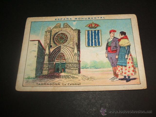 Sammeln alte Sammelbilder: TARRAGONA LA CATEDRAL TIPOS Y ESCUDO PROVINCIA CROMO CHOCOLATES AMATLLER A&Ntilde;OS 20