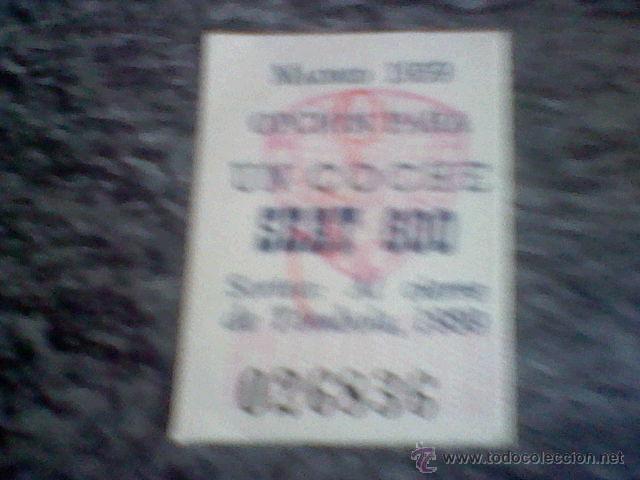 Coleccionismo cromos antiguos: cromo 1959 con publicidad sorteo SEAT 600 BE 3,5 X 2,5 CMS