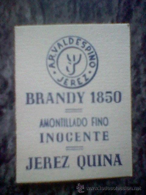 Coleccionismo Cromos antiguos: cromo 1959 con publicidad sorteo BRANDY FINO INOCENTE QUINA  BE 3,5 X 2,5 CMS