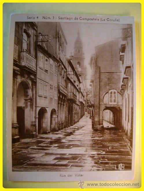 Colecionismo Cromos antigos: Cromo de Ksado Estampas de Galicia 9x12cm, serie 4 n&uacute;mero 3 Santiago de Compostela