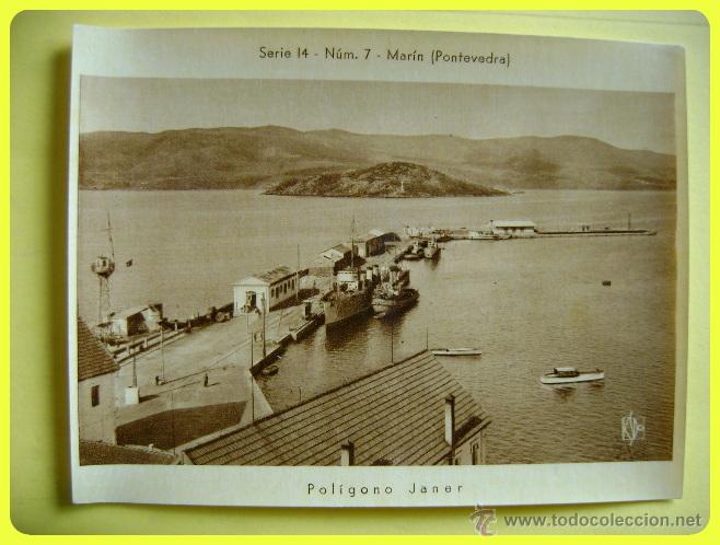 Colecionismo Cromos antigos: Cromo de Ksado Estampas de Galicia 9x12cm, serie 14 n&uacute;mero 75 Mar&iacute;n (Pontevedra)