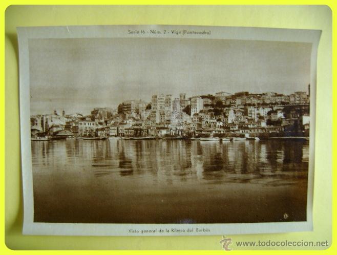 Collezionismo Figurine antiche: Cromo de Ksado Estampas de Galicia 12x17cm, serie 16 n&uacute;mero 2 Vigo (Pontevedra): Ribera del Berb&eacute;s
