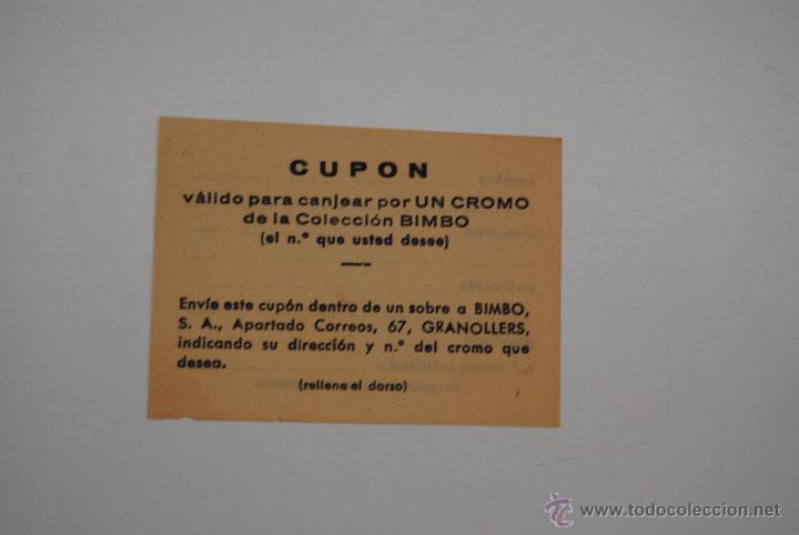 Coleccionismo cromos antiguos: CUPON VALIDO PARA UN CROMO BIMBO - Foto 1
