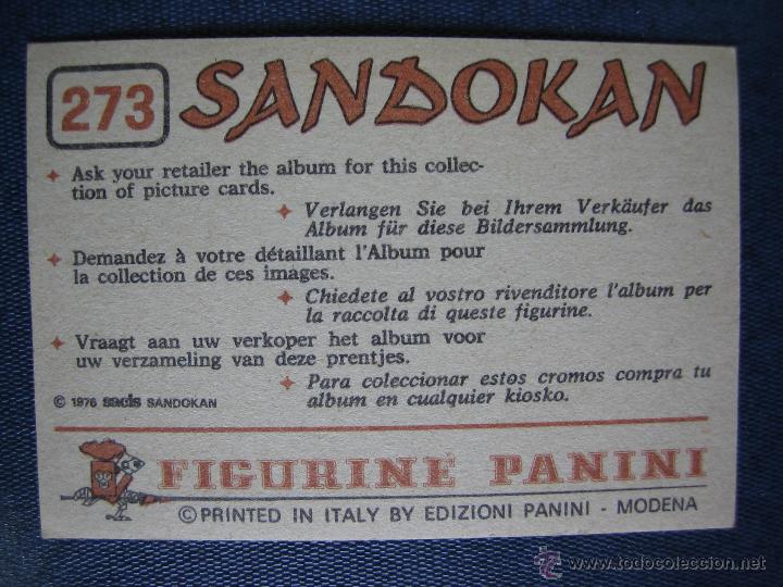 Coleccionismo cromos antiguos: Cromo de Sandokan. ED Figurini de Panini - Foto 2