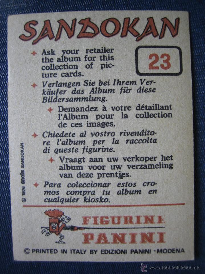 Coleccionismo cromos antiguos: Cromo de Sandokan. ED Figurini de Panini - Foto 2