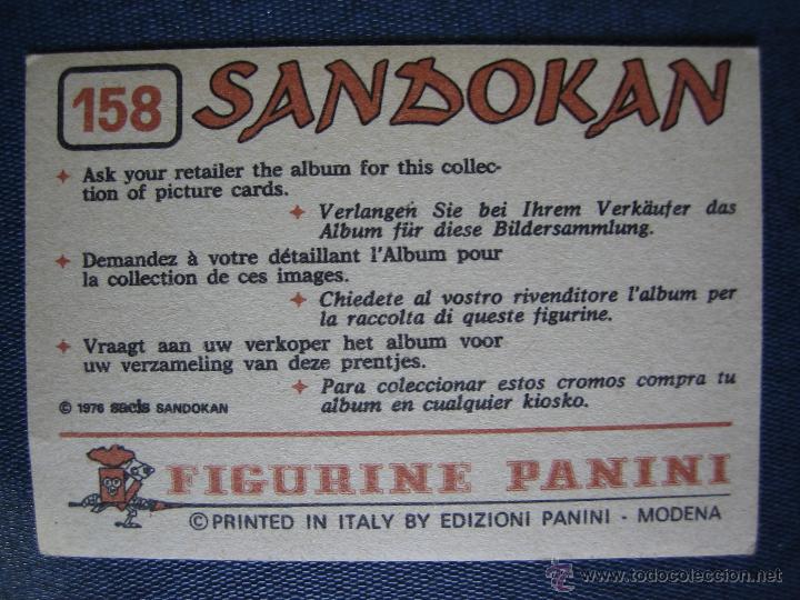 Coleccionismo cromos antiguos: Cromo de Sandokan. ED Figurini de Panini - Foto 2