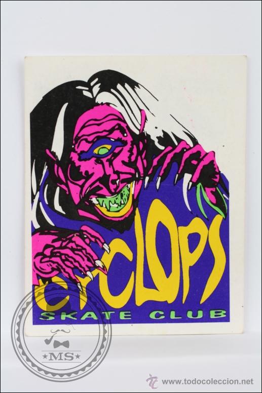 Coleccionismo Cromos antiguos: Cromo de Ediciones Este - Super Pegatinas Skate Board. N&ordm; 47. Cyclops Skate Club- Medidas 7,5 x 6 Cm