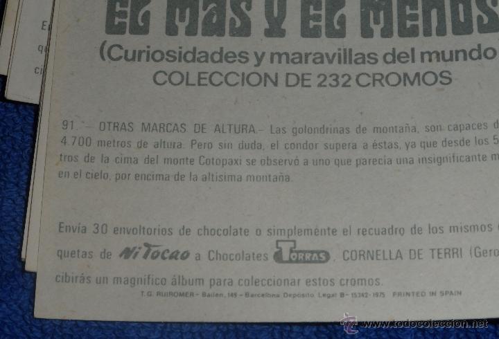 Coleccionismo cromos antiguos: El mas y el menos - Chocolates Torras - Foto 2