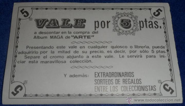Coleccionismo cromos antiguos: Arte - Vale 5 ptas - Maga (1971) - Foto 2