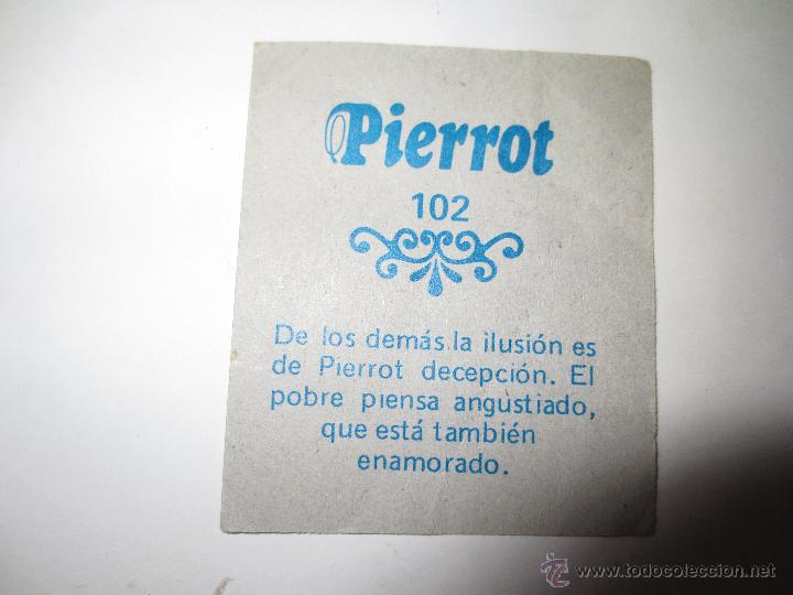 Coleccionismo cromos antiguos: pierrot. antiguo cromo. n&ordm; 102 - Foto 2