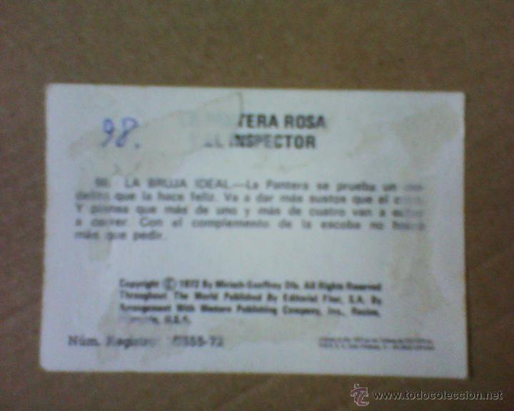 Coleccionismo cromos antiguos: FHER - LA PANTERA ROSA Y EL INSPECTOR. N&ordm; 98 - 1972 - Foto 2