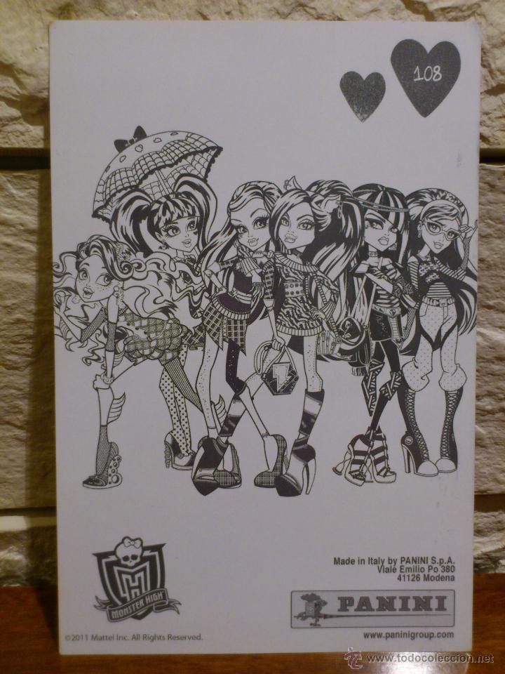 Coleccionismo cromos antiguos: CROMO - MONSTER HIGH - PANINI - 2011 - POSTAL - N&ordm; 108 - Foto 2
