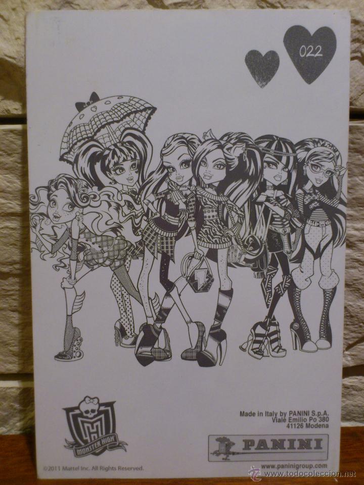 Coleccionismo cromos antiguos: CROMO - MONSTER HIGH - PANINI - 2011 - POSTAL - N&ordm; 22 - Foto 2