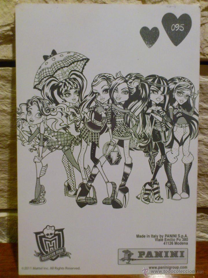 Coleccionismo cromos antiguos: CROMO - MONSTER HIGH - PANINI - 2011 - POSTAL - N&ordm; 95 - Foto 2