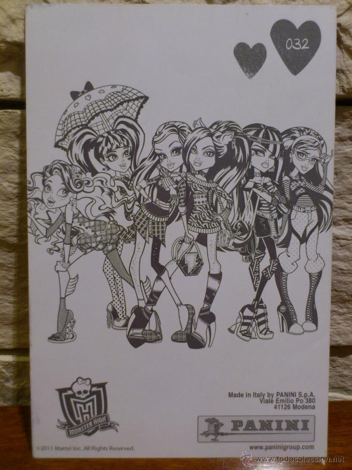 Coleccionismo cromos antiguos: CROMO - MONSTER HIGH - PANINI - 2011 - POSTAL - N&ordm; 32 - Foto 2