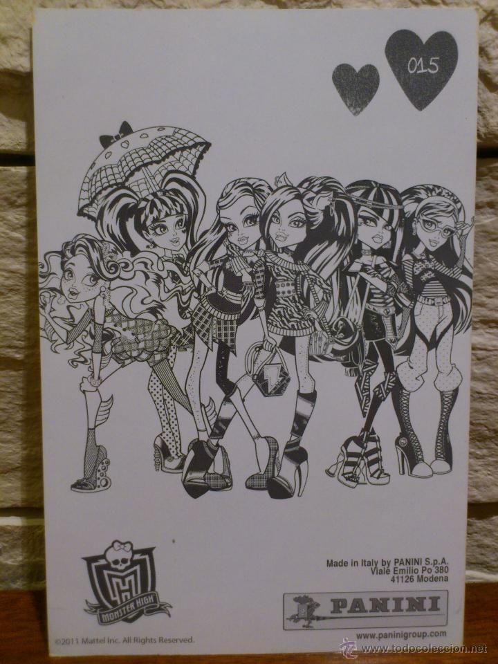 Coleccionismo cromos antiguos: CROMO - MONSTER HIGH - PANINI - 2011 - POSTAL - N&ordm; 15 - Foto 2