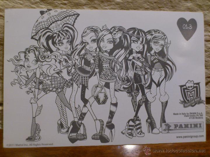 Coleccionismo cromos antiguos: CROMO - MONSTER HIGH - PANINI - 2011 - POSTAL - N&ordm; 13 - Foto 2