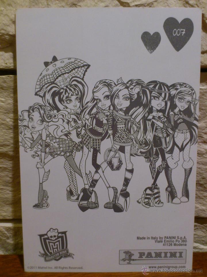 Coleccionismo cromos antiguos: CROMO - MONSTER HIGH - PANINI - 2011 - POSTAL - N&ordm; 7 - Foto 2