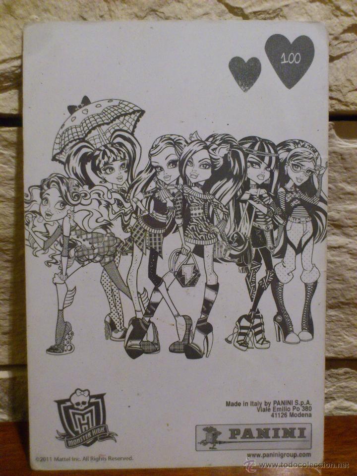 Coleccionismo cromos antiguos: CROMO - MONSTER HIGH - PANINI - 2011 - POSTAL - N&ordm; 100 - Foto 2