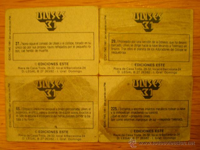 Coleccionismo cromos antiguos: ULISES 31 (Ediciones Este) - Lote de 4 cromos diferentes - Foto 2