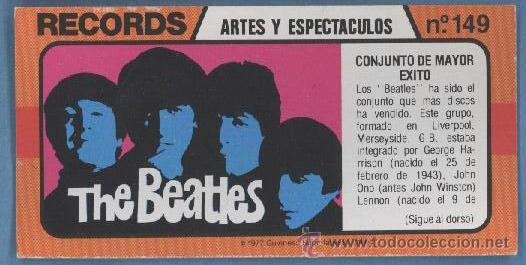 Coleccionismo cromos antiguos: The Beatles - Records - BIMBO - Foto 1