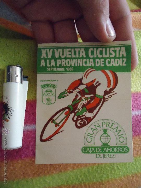 Coleccionismo Cromos antiguos: ANTIGUA PEGATINA - cromo adhesivo - vuelta ciclista provincia de cadiz caja de ahorros 1985