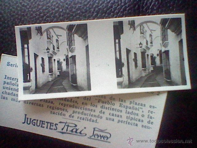 Coleccionismo cromos antiguos: cromo FOTOGRAFIA ESTEREOSCOPICA JUGUETES PAYA RAI CALLE DE LOS ARCOS 7,5 X 3,5 CMS *C8