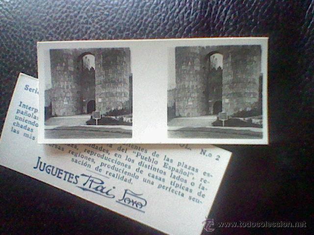Coleccionismo cromos antiguos: cromo FOTOGRAFIA ESTEREOSCOPICA JUGUETES PAYA RAI PUERTA DE ACCESO 7,5 X 3,5 CMS *C8