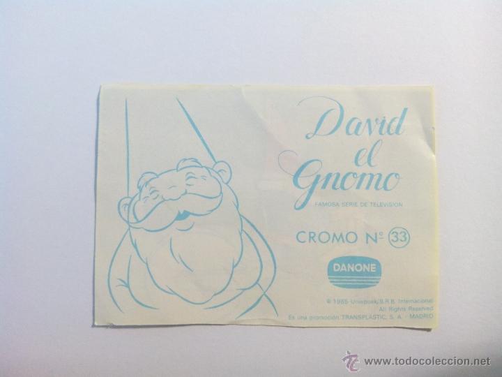Coleccionismo cromos antiguos: cromo DAVID EL GNOMO. n&uacute;mero 33. DANONE 1985 - Foto 2