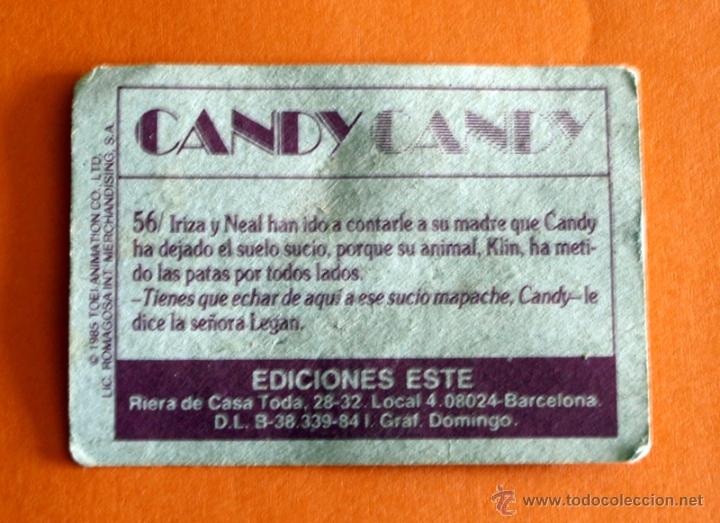 Coleccionismo cromos antiguos: CROMO CANDY CANDY - N&ordm; 56 - EDICIONES ESTE 1985 - - Foto 2