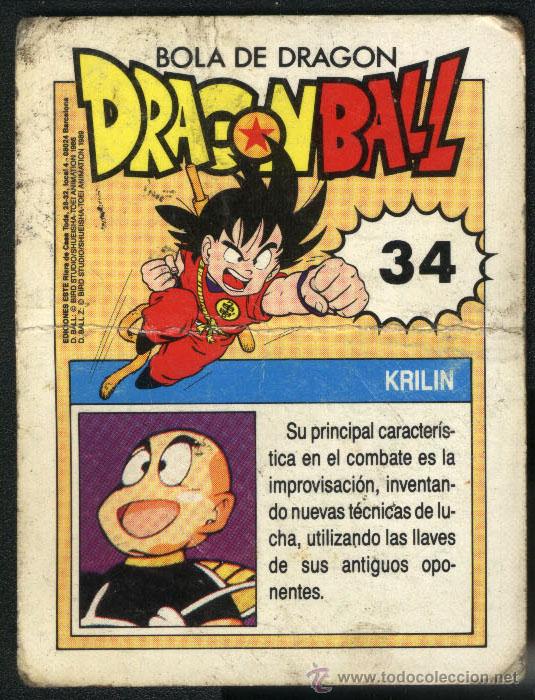 Coleccionismo cromos antiguos: DRAGON BALL - KRILIN  -N&ordm; 34 - Foto 2