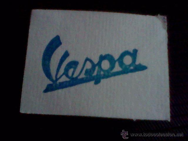 Coleccionismo Cromos antiguos: &acute;cromo tombola benefica a&ntilde;os 50 trasera publicidad MOTO VESPA LOGO AZUL *1 X 1 ,,,