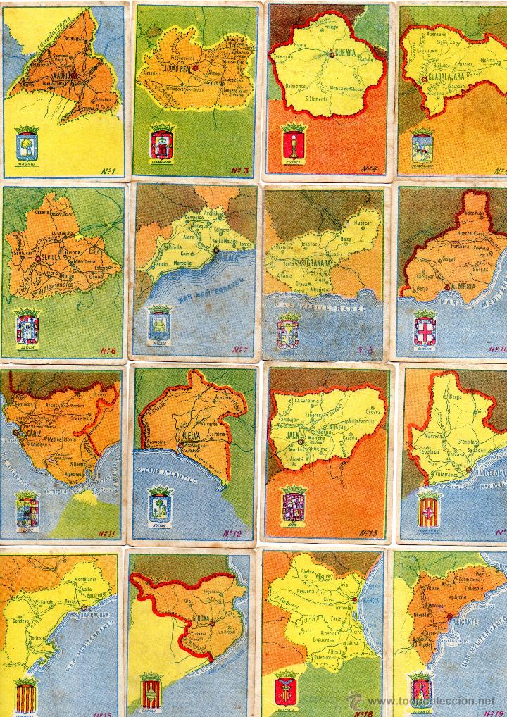 Collezionismo Figurine antiche: 44 cromos  mapas de provincias, con publicidad fabrica de caramelos la fuensanta de murcia,
