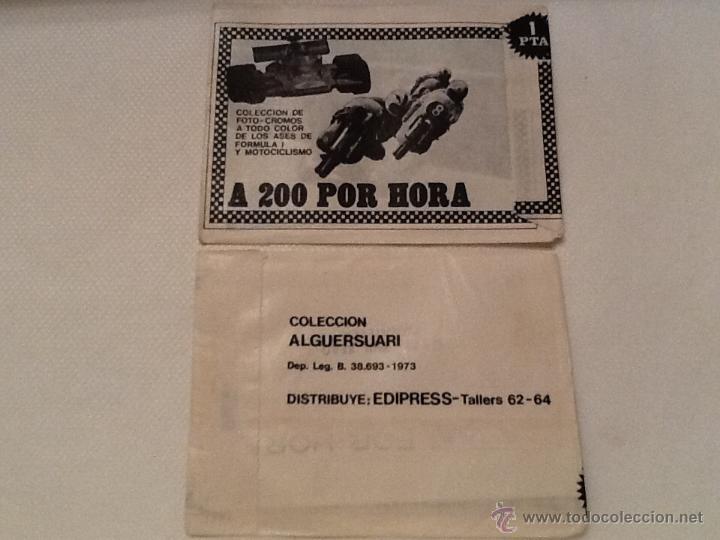 Coleccionismo Cromos antiguos: Sobre sin abrir a 200 por hora coleccion alguersuari edipress 1973