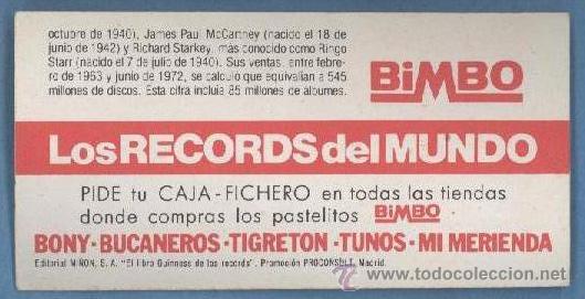 Coleccionismo cromos antiguos: The Beatles - Records - BIMBO - Foto 2