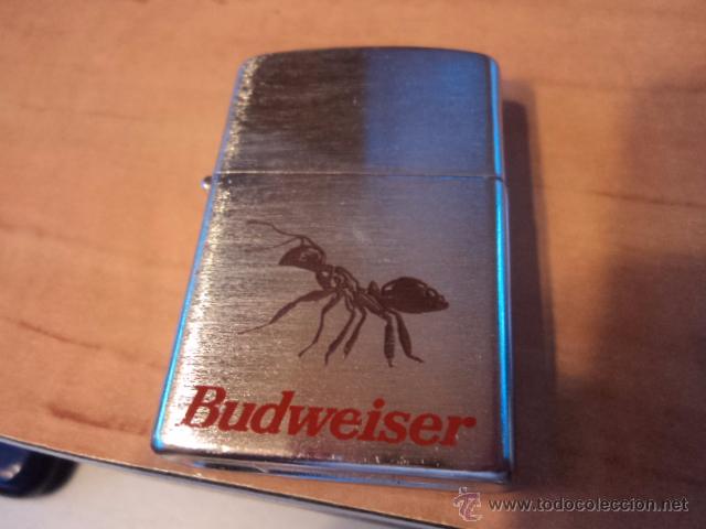 Coleccionismo Cromos antiguos: Mechero tipo Zippo Zipo con publicidad de cervezas Budweiser. Nuevo a estrenar.