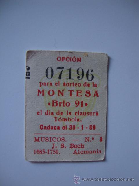 Coleccionismo Cromos antiguos: ANTIGUO CROMO COLECCION ELCHE TOMBOLA ILICITANA MUSICOS N&ordm; 3 MOTO MONTESA BRIO 91, RARO