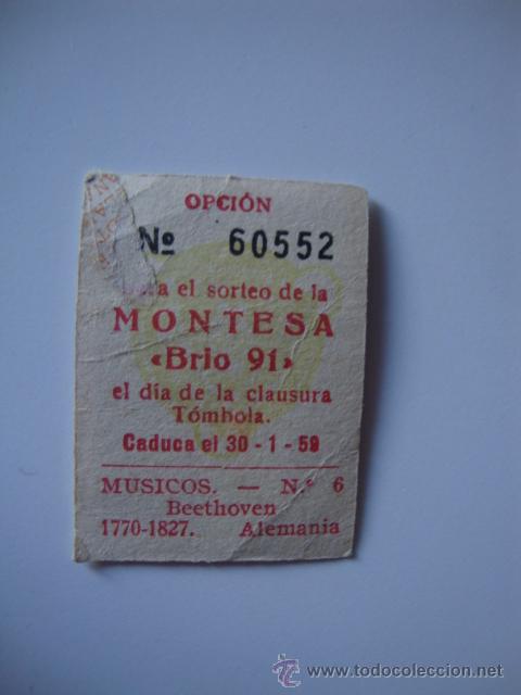 Coleccionismo Cromos antiguos: ANTIGUO CROMO COLECCION ELCHE TOMBOLA ILICITANA MUSICOS N&ordm; 6 MOTO MONTESA BRIO 91, RARO