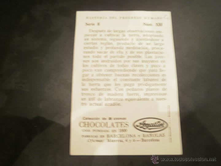 Coleccionismo cromos antiguos: CROMO CHOCOLATES AMETLLER. HISTORIA DEL PROGRESO HUMANO - Foto 2