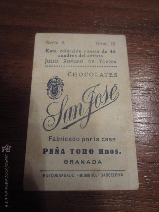 Coleccionismo cromos antiguos: Cromo propaganda chocolate San Jose Granada3 - Foto 2