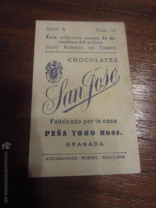 Coleccionismo cromos antiguos: Cromo de propaganda chocolate San Jose Granada - Foto 2