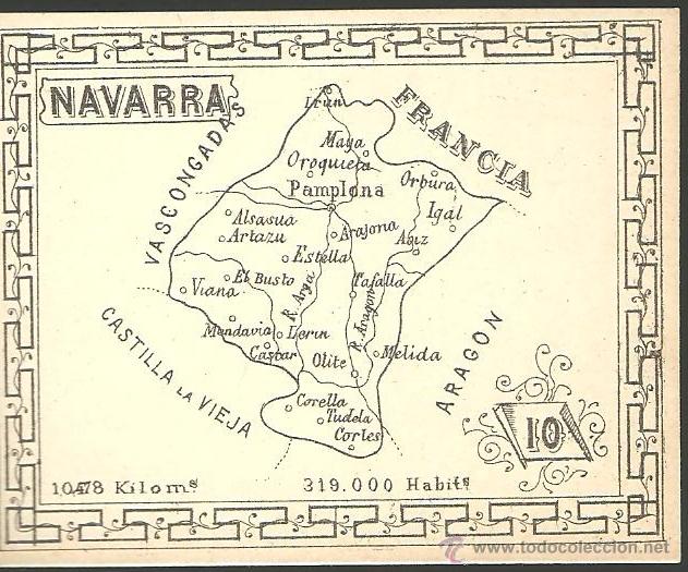 Coleccionismo cromos antiguos: CROMO DE NAVARRA - MAPA - Foto 1