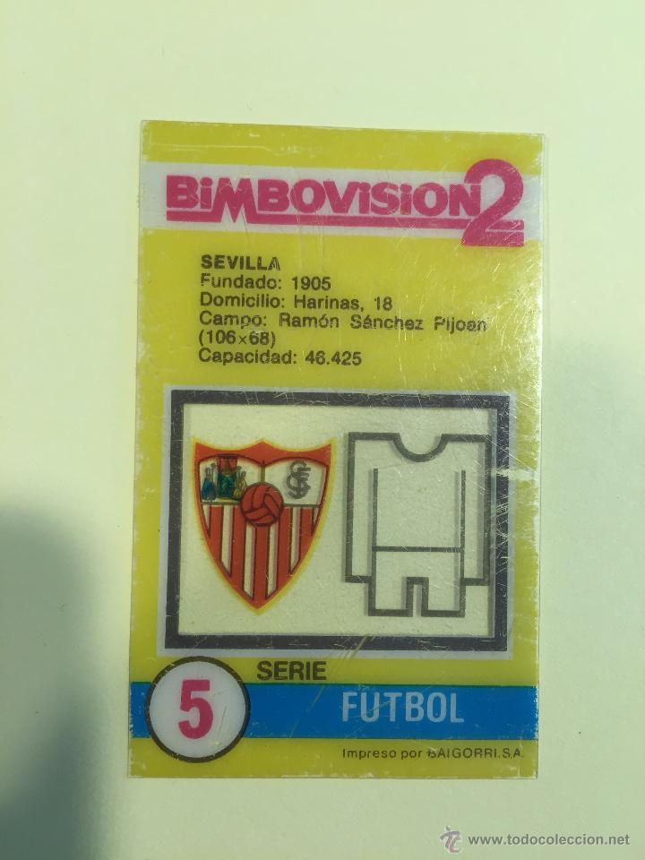 Coleccionismo cromos antiguos: BIMBOVISION CROMO BIMBO SEVILLA - Foto 1