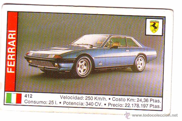 Coches Cromo Nr 47 Ferrari 412 Nunca Pegado Vendido En Venta Directa