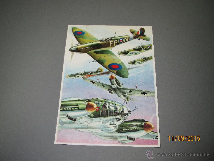 Collezionismo Figurine antiche: 4 Cromos sin Cortar LA BATALLA DE INGLATERRA del Album *EL MUNDO EN GUERRA* Edit. MAGA 1970s.