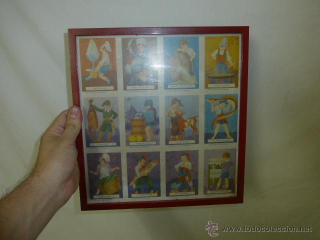 Coleccionismo Cromos antiguos: Cromos sin recortar de epoca, antiguos, coleccion 36 recetas cocina. Enmarcados